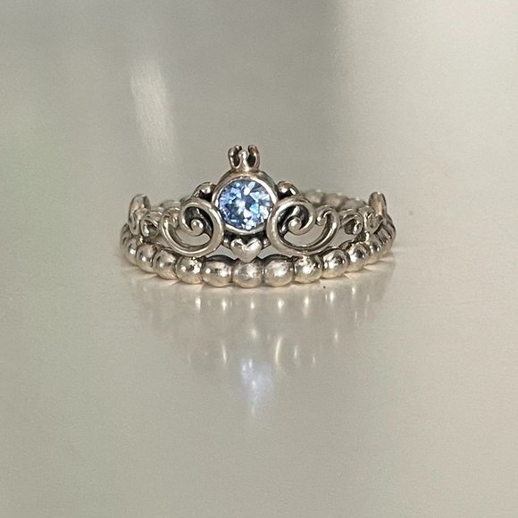 Pandora Disney Cinderella blue tiara ring - Picture 1 of 3